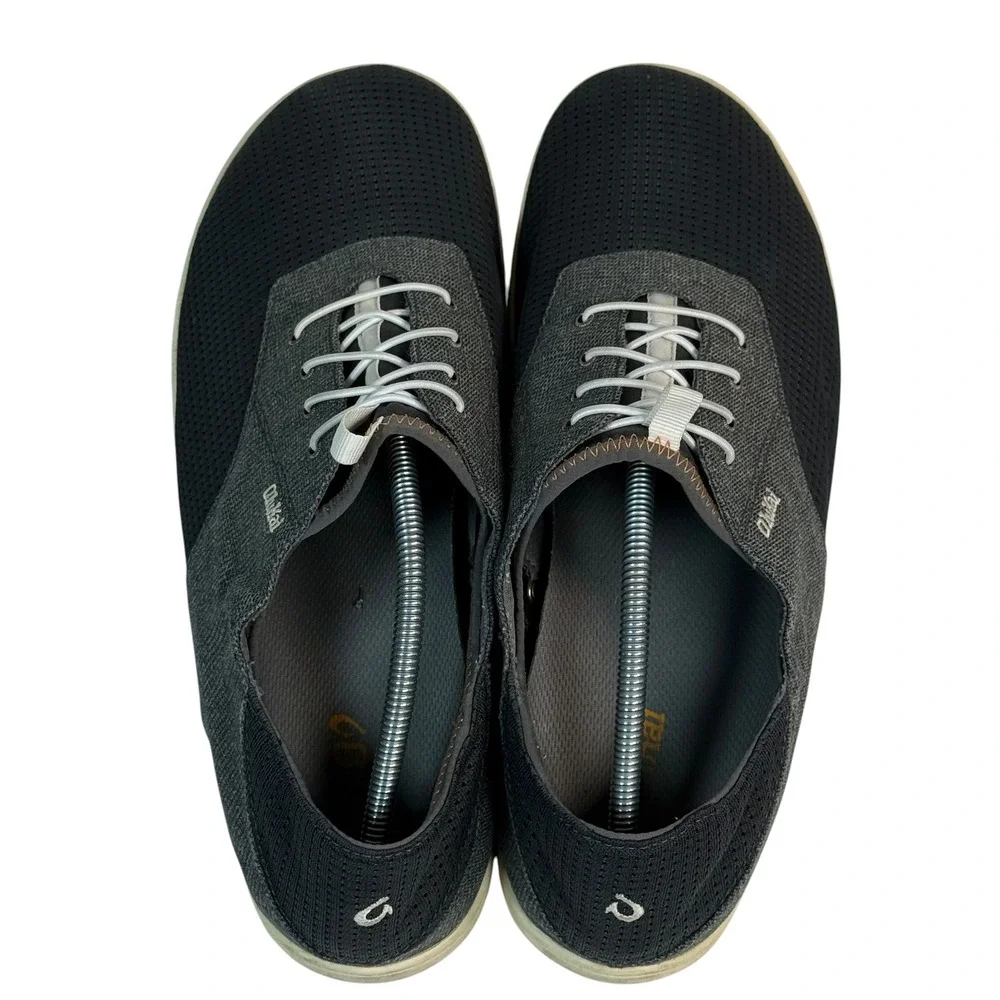 OluKai Nohea Moku Mens Boat Shoes 13 Charcoal Dark Shadow 10283-6C6C Sneaker